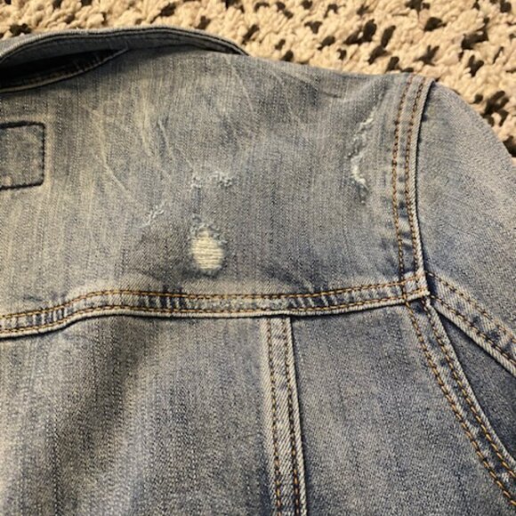 American Eagle Outfitters Super Stretch distressed Denim Jacket Women L - Picture 13 of 13